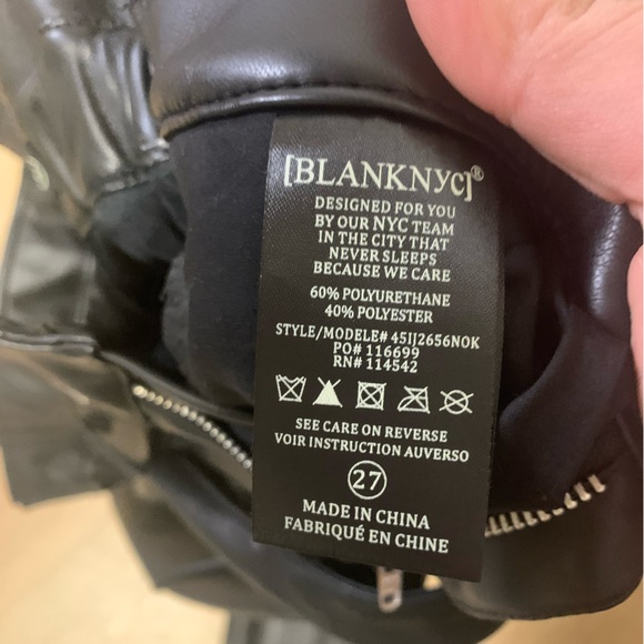 Blank NYC Faux Leather Black High Waisted Leather Trousers Size 27 - Picture 13 of 13